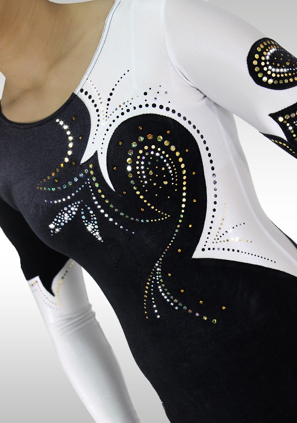 Leotard V765 black/ golden glitter